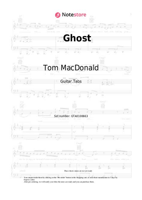 Support artists with purchashing the original song. . Ghost tom macdonald chords